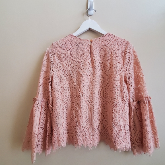 Worthington Blush Pink Lace Blouse Small Size - Picture 4 of 12